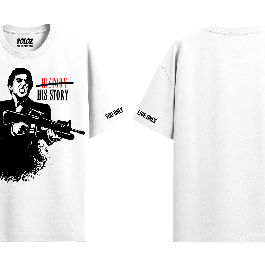 HIS STORY WHITE REGULAR FIT T-SHIRT