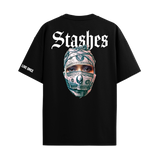 STASHES BLACK OVERSIZED T-SHIRT