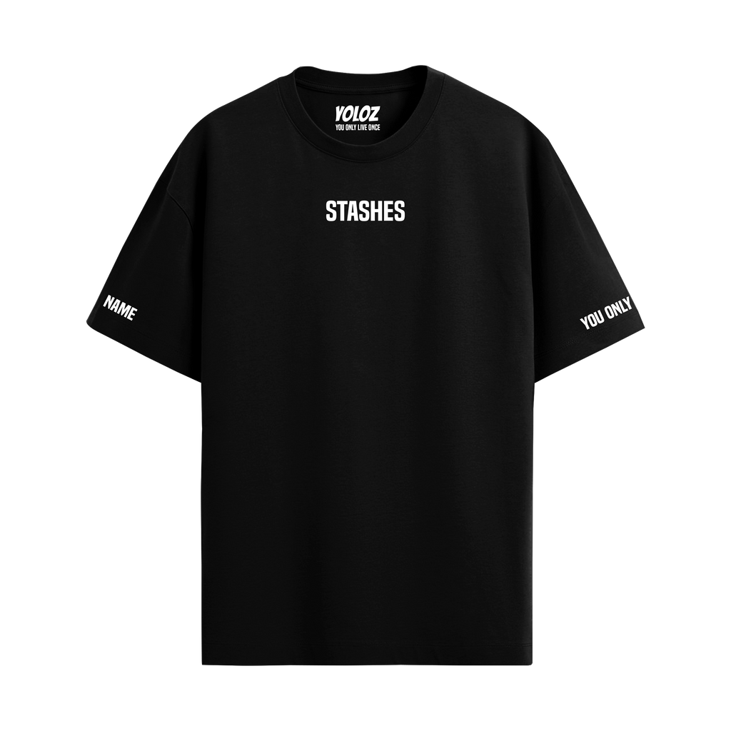 STASHES BLACK OVERSIZED T-SHIRT