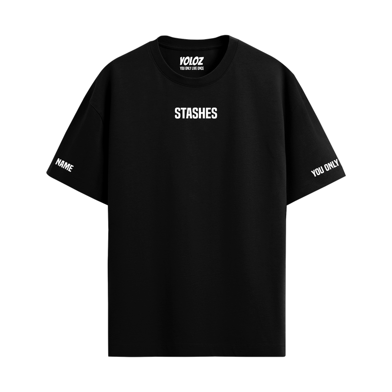 STASHES BLACK OVERSIZED T-SHIRT