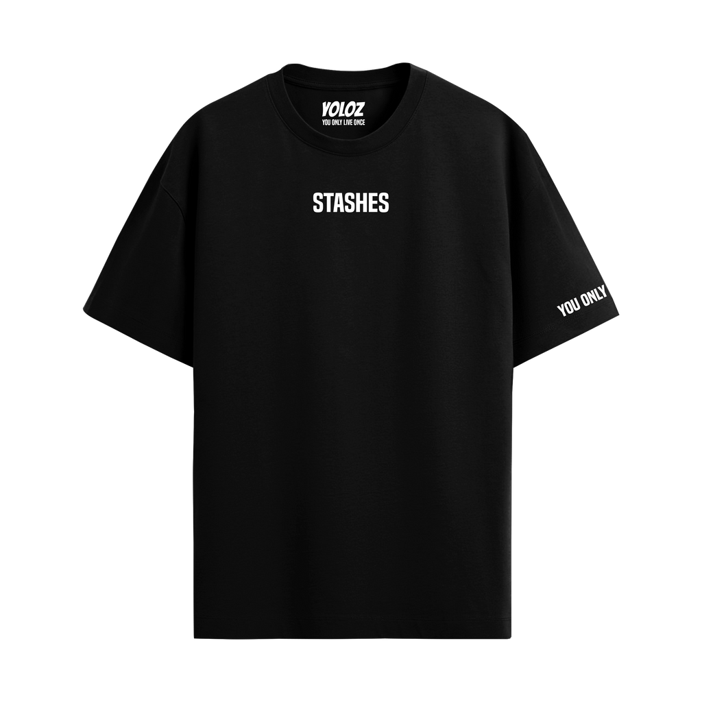 STASHES BLACK OVERSIZED T-SHIRT