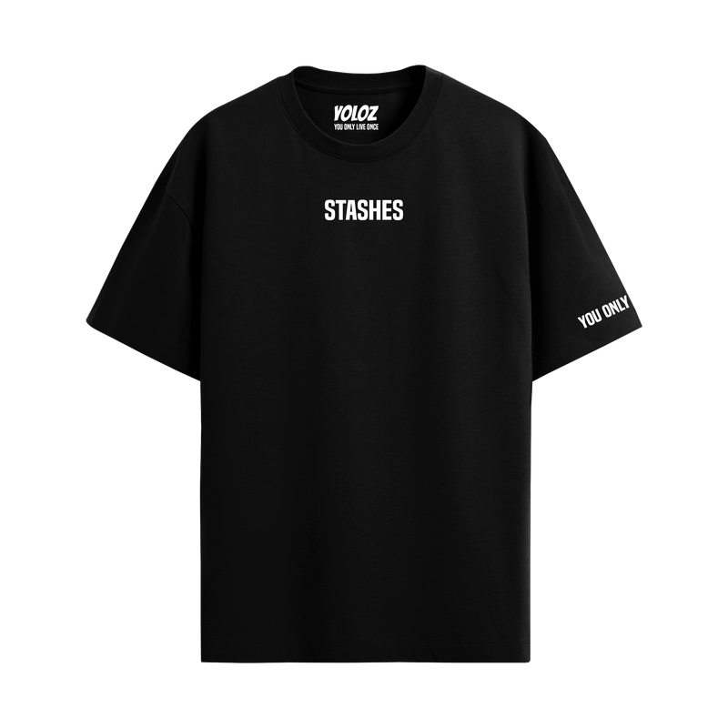 STASHES BLACK OVERSIZED T-SHIRT