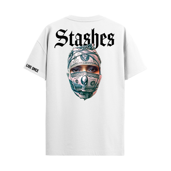 STASHES WHITE REGULAR FIT T-SHIRT