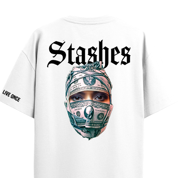 STASHES WHITE OVERSIZED T-SHIRT