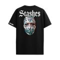 STASHES BLACK REGULAR FIT T-SHIRT