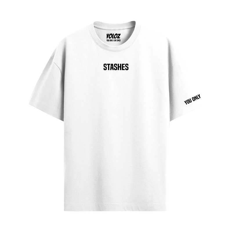 STASHES WHITE OVERSIZED T-SHIRT