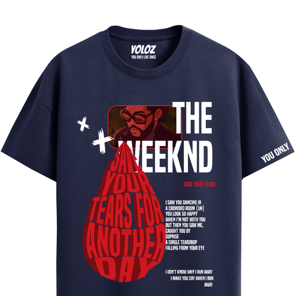 THE WEEKND NAVY BLUE REGULAR FIT T-SHIRT