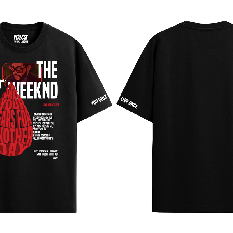 THE WEEKND BLACK OVERSIZED T-SHIRT