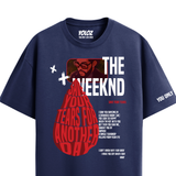 THE WEEKND NAVY BLUE OVERSIZED T-SHIRT