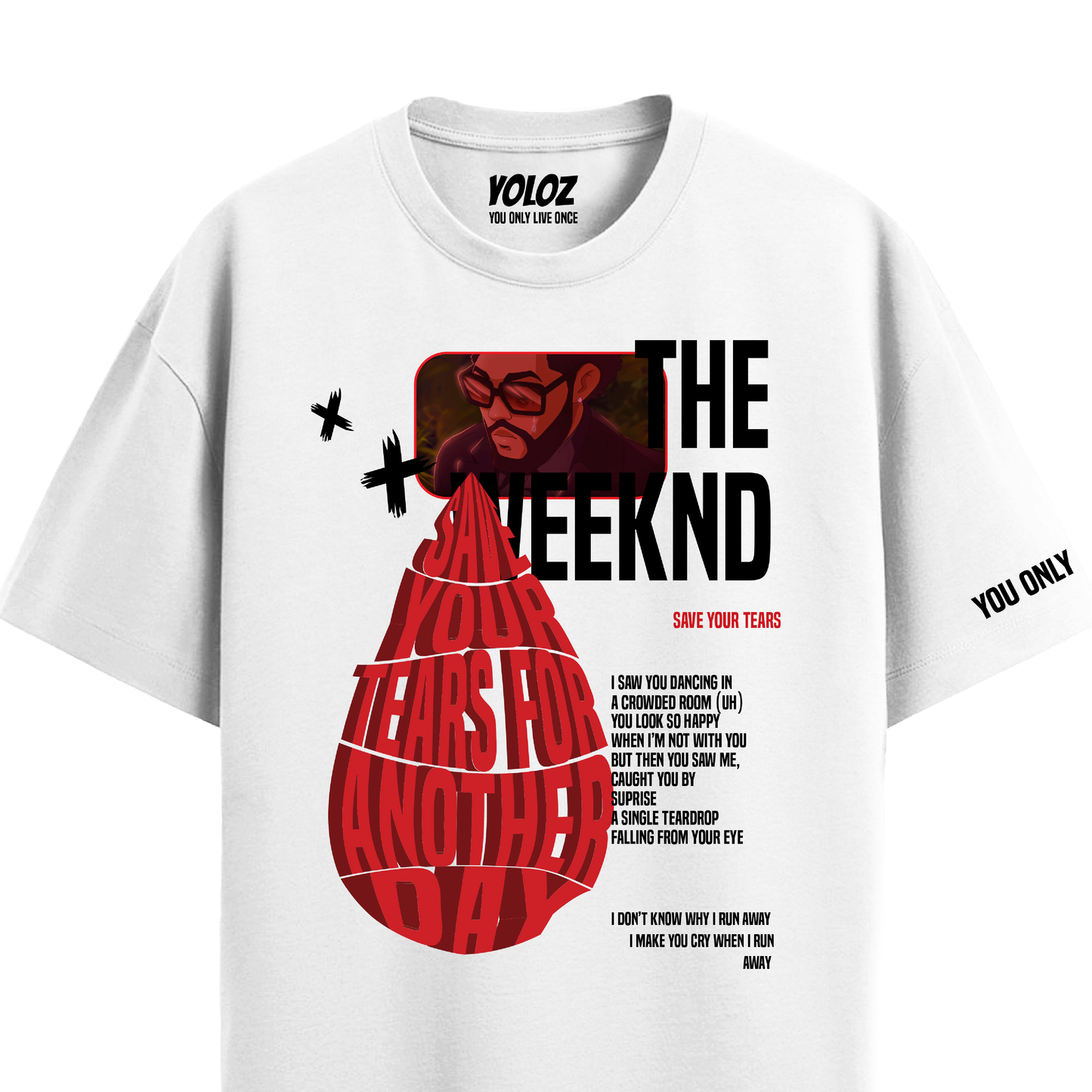 THE WEEKND WHITE OVERSIZED T-SHIRT